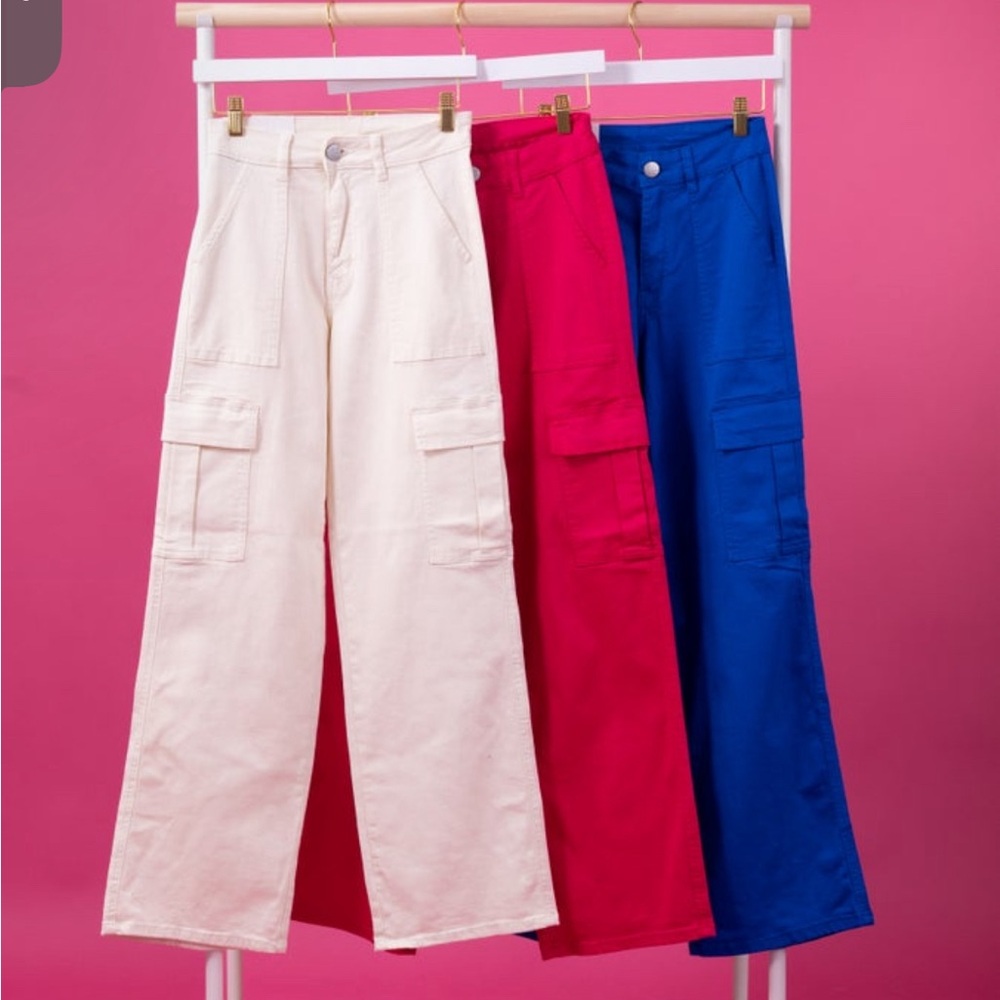 Cream Cargo pants